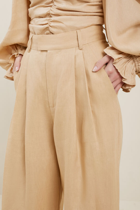 Linen Palazzo Pants  Neutral Sand  hi-res