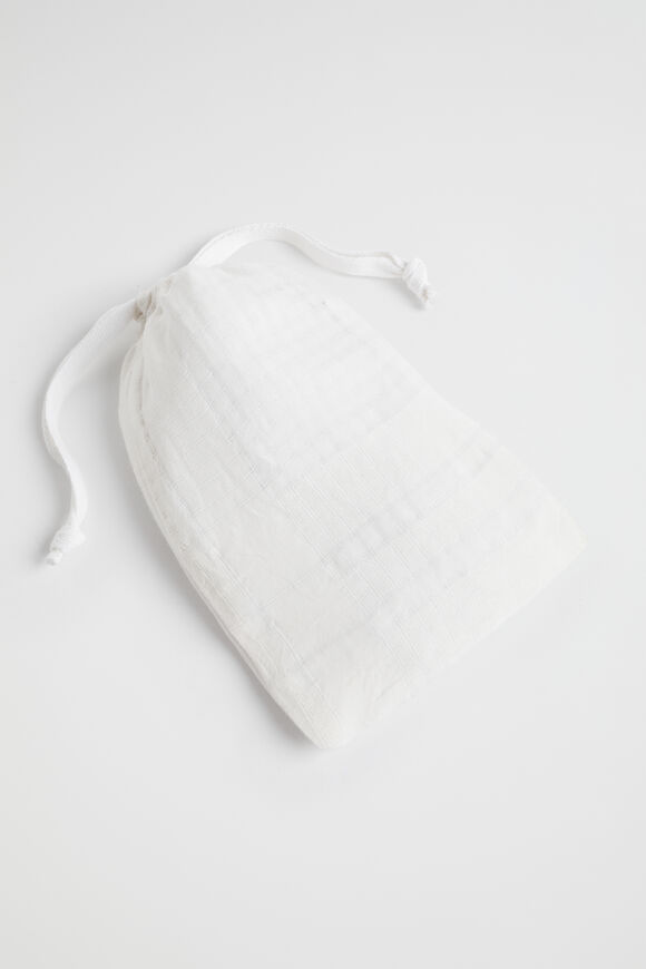 Cotton Woven Check Sarong  White  hi-res