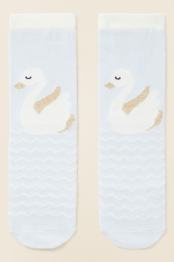 Swan Sock  Blue  hi-res
