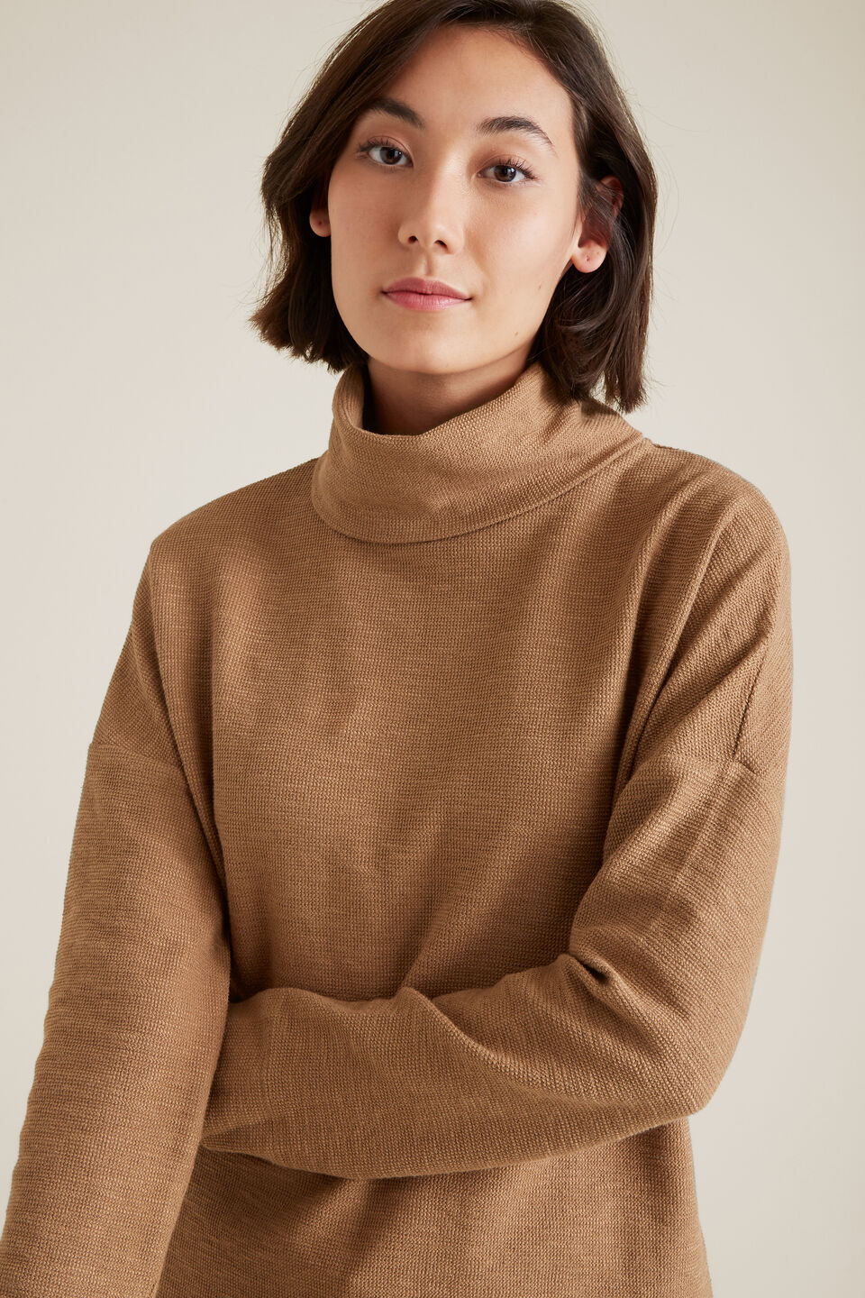 Roll Neck Textured Top  