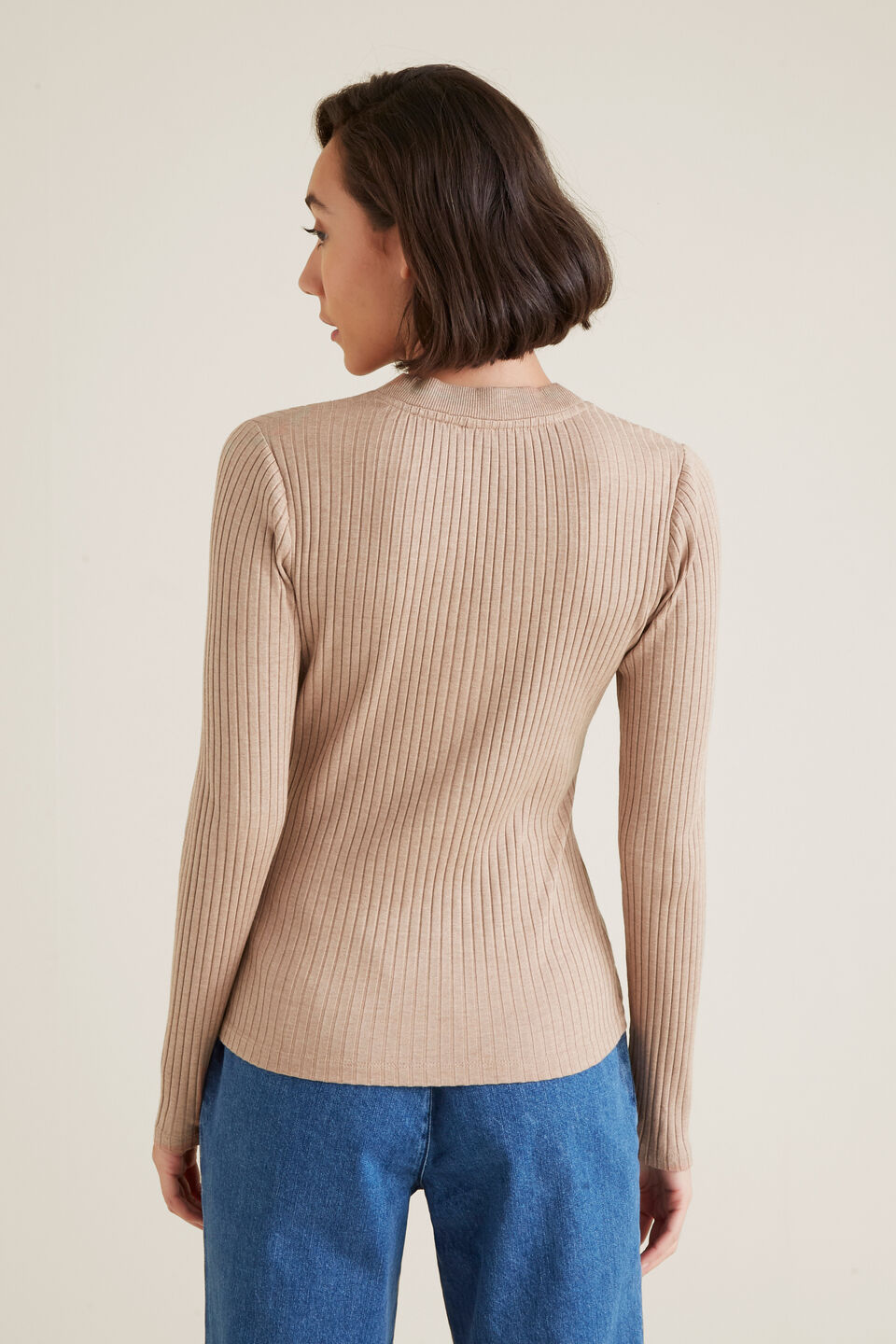 70's Long Sleeve Rib Top  