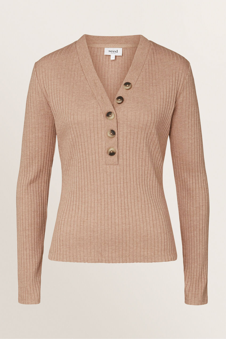 70's Long Sleeve Rib Top  