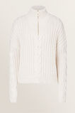 Cable Knit Zip Sweater    hi-res