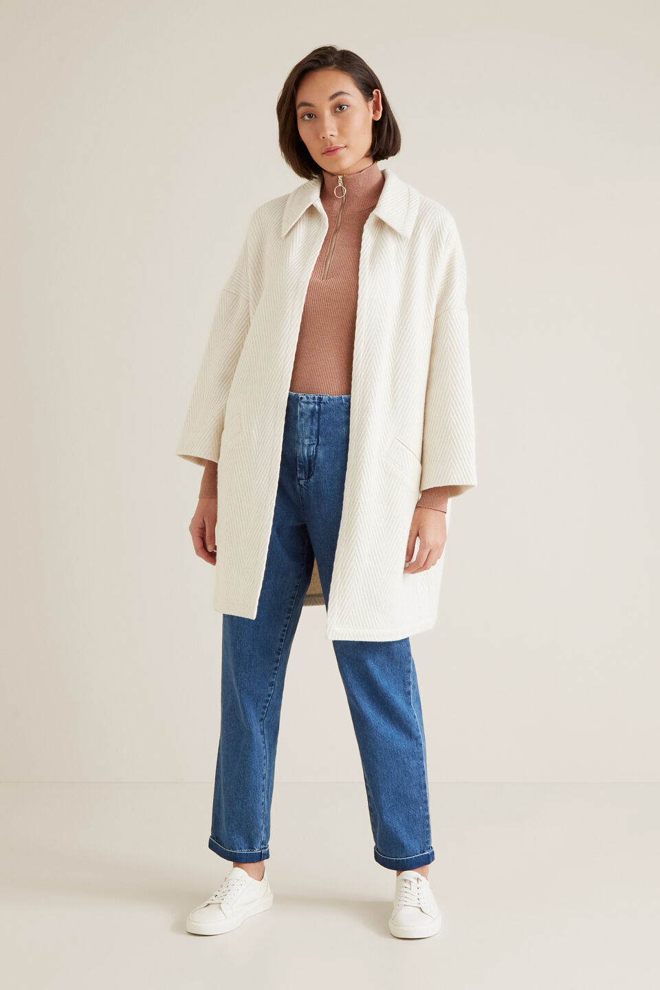 Textured Relaxed Coat  