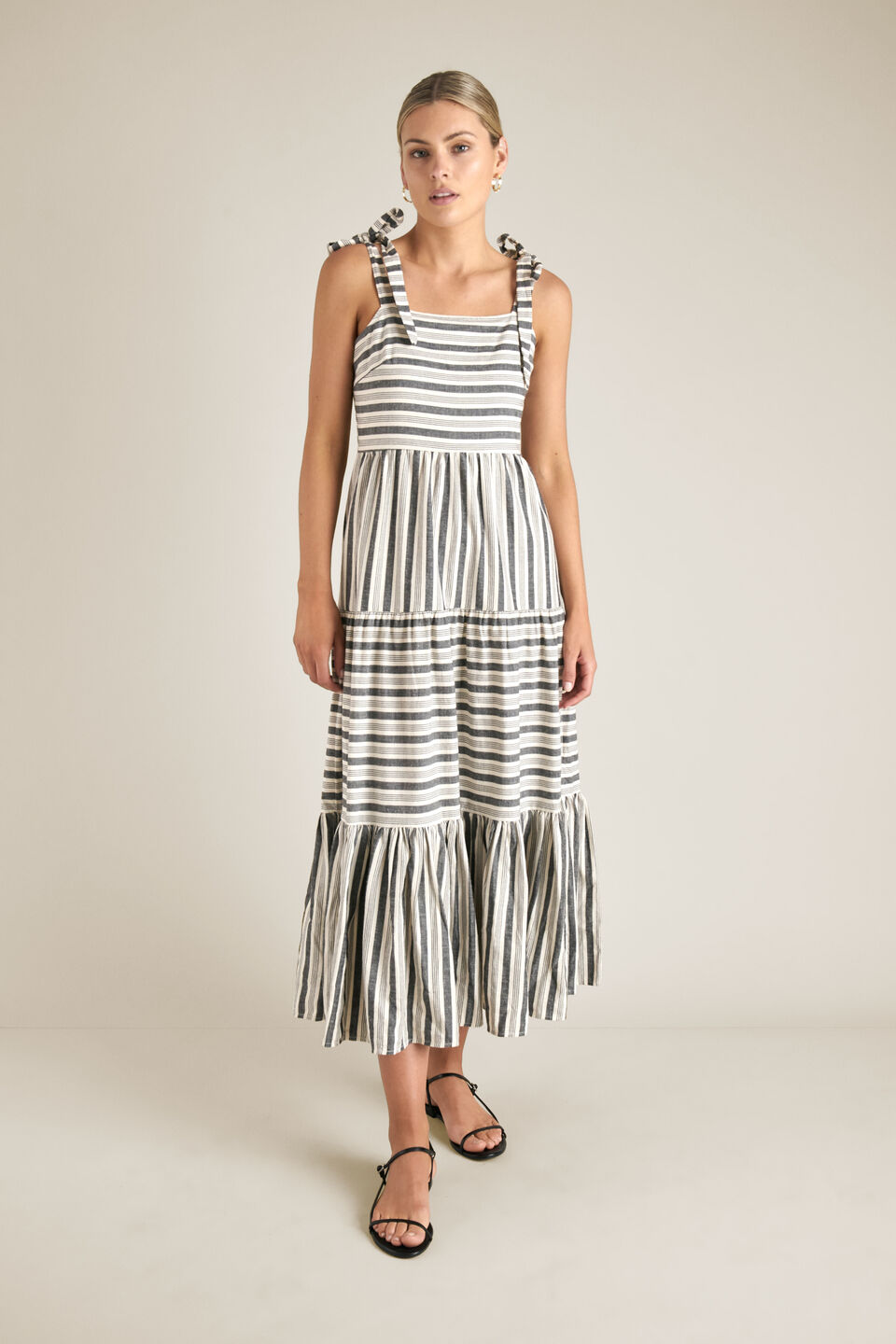 Spliced Stripe Maxi Dress  