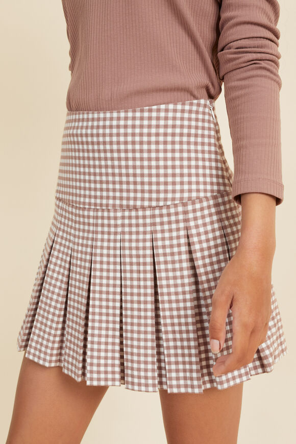 Pleat Mini Skirt  Cocoa  hi-res
