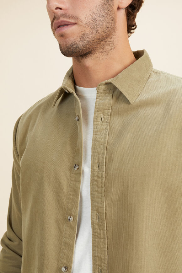 Mens Cord Shirt   Light Oak  hi-res
