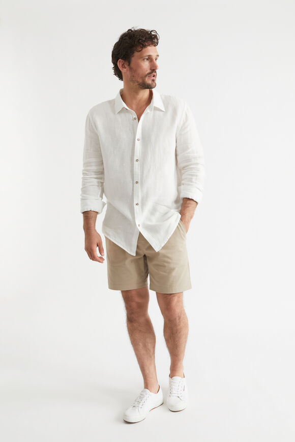 Mens Linen Shirt  Vintage White  hi-res