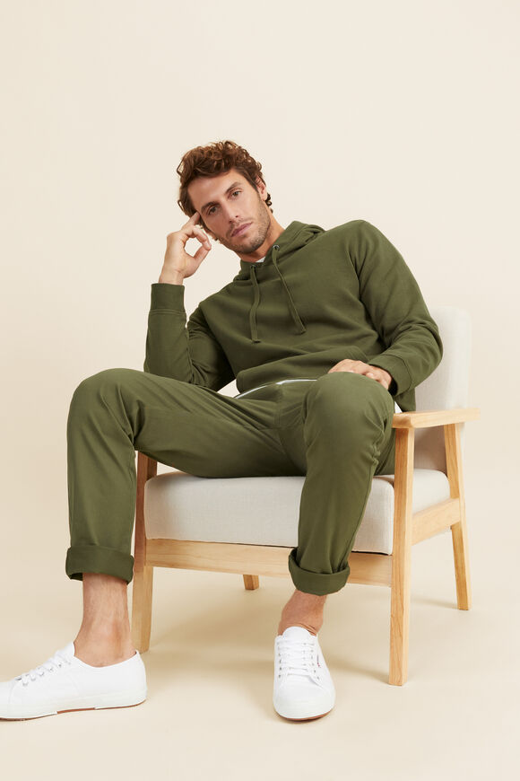 Mens Cotton Hoodie  Army Green  hi-res