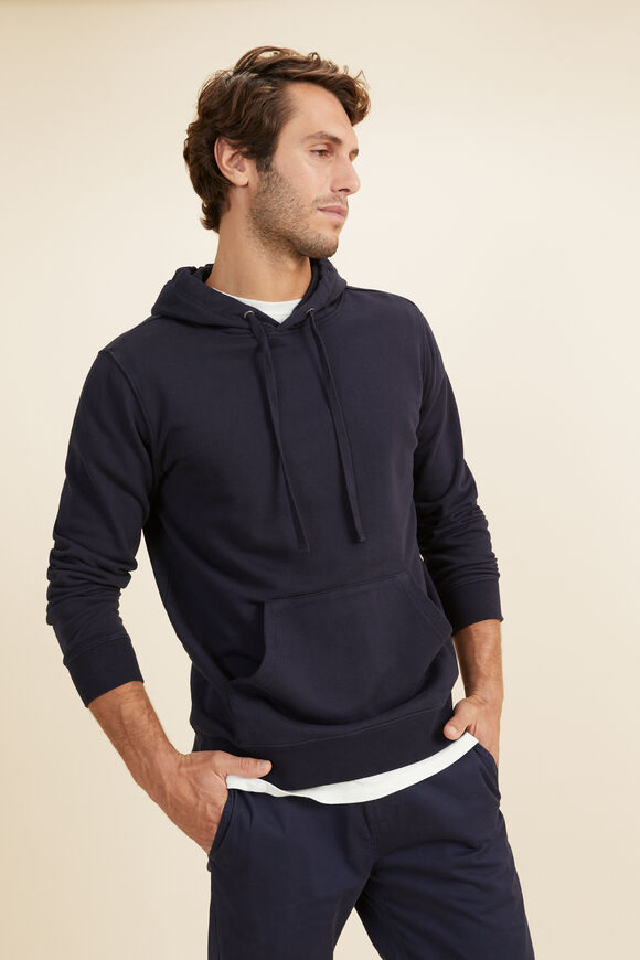 Mens Cotton Hoodie  Midnight Blue  hi-res