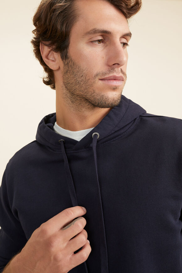 Mens Cotton Hoodie  Midnight Blue  hi-res