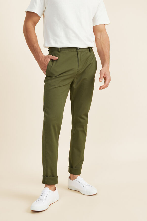 Mens Slim Chino  Army Green  hi-res