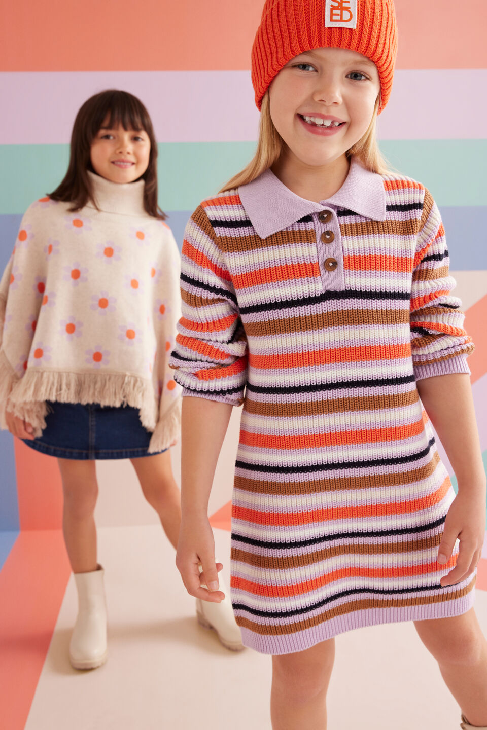 Stripe Knit Dress  Multi