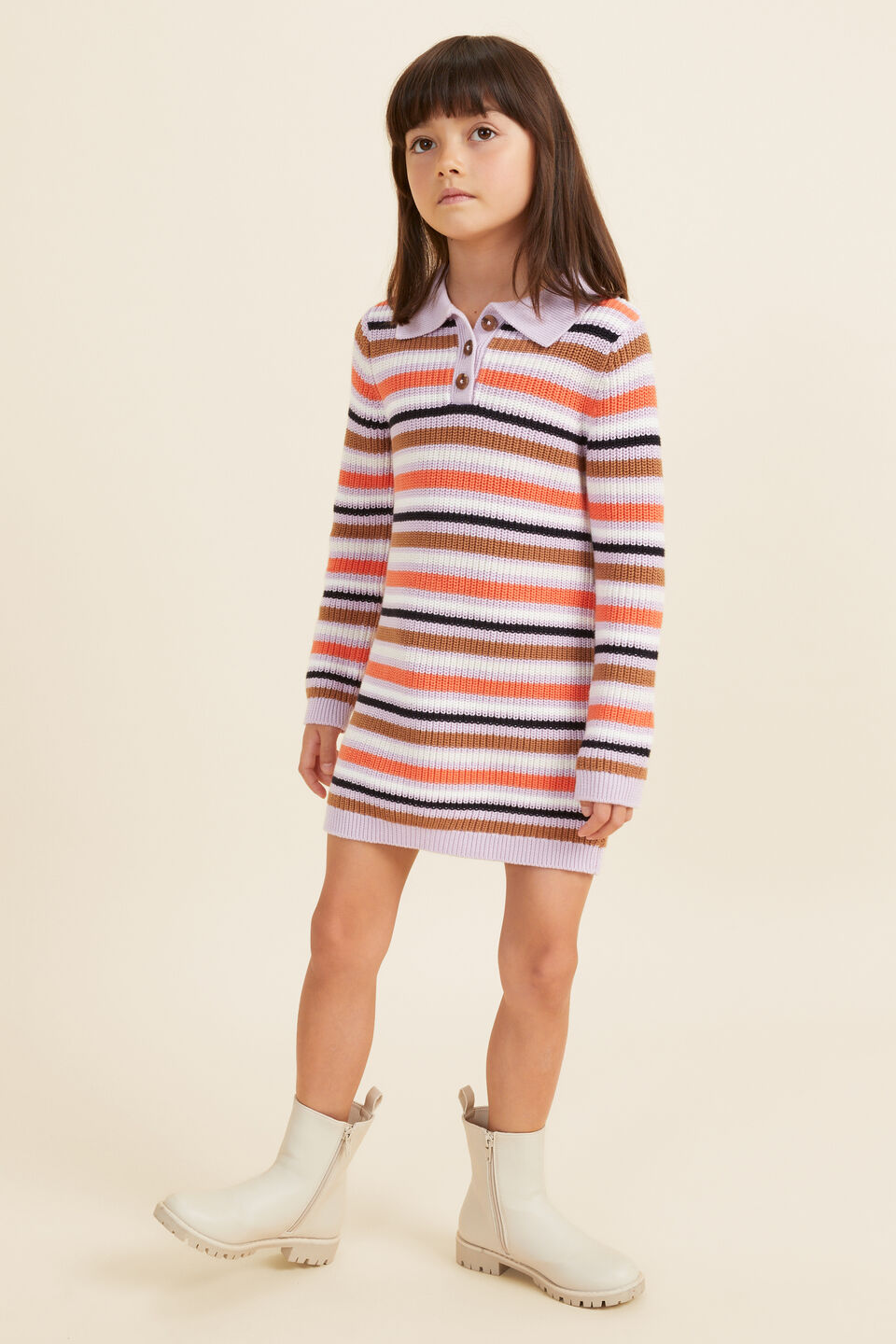 Stripe Knit Dress  Multi
