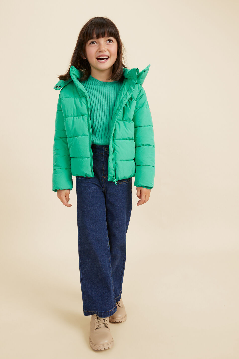 Sporty Puffer Jacket  Basil