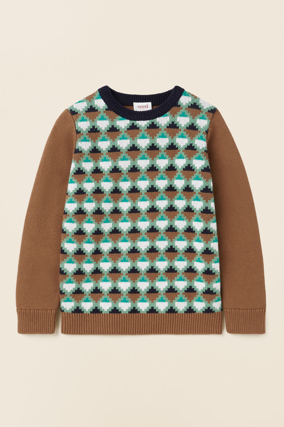 Geo Jacquard Knit  Caramel