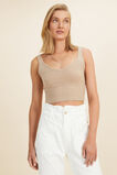 Merino Wool Crop Top  Champagne Beige Marle  hi-res