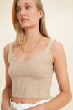 Merino Wool Crop Top  Champagne Beige Marle  hi-res