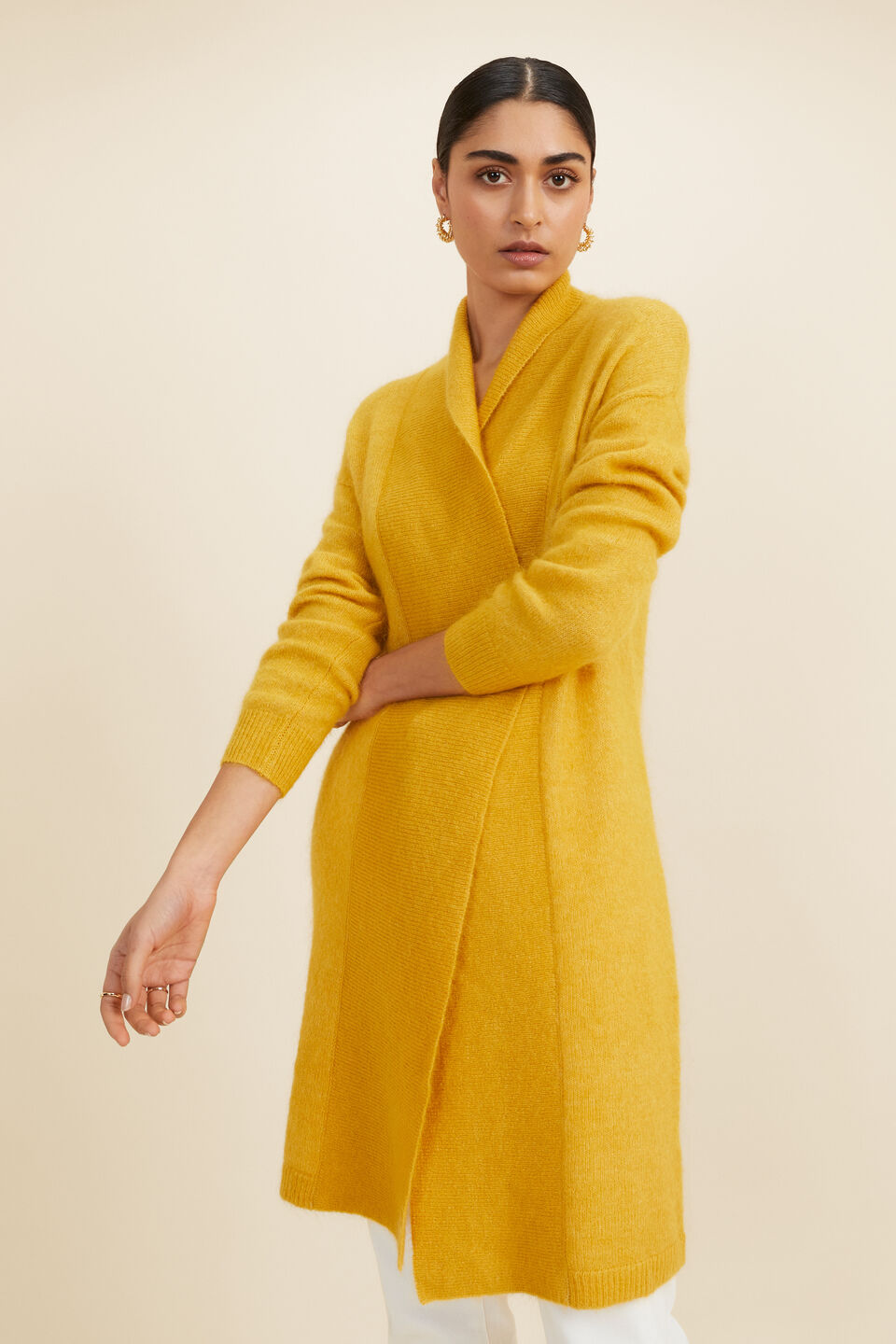 Mohair Blend Cardigan  Turmeric