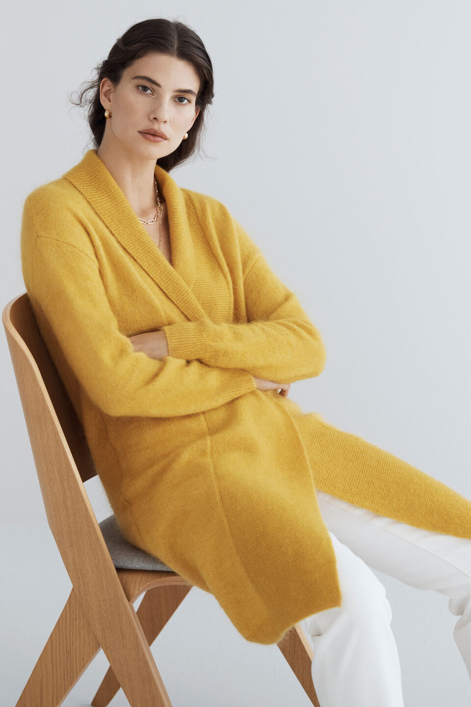 Mohair Blend Cardigan  Turmeric