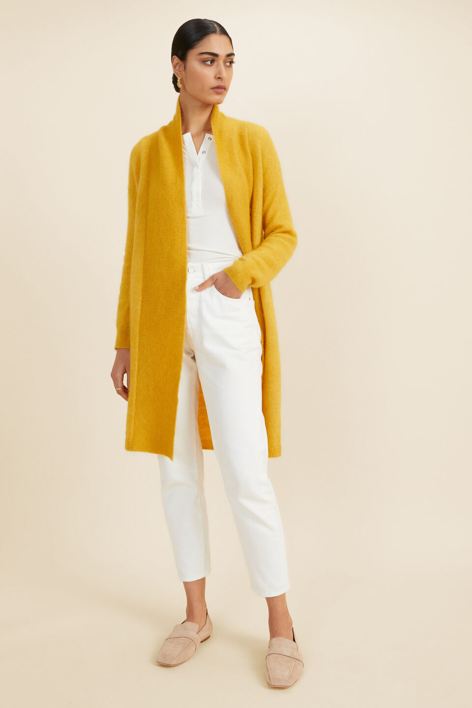 Mohair Blend Cardigan  Turmeric