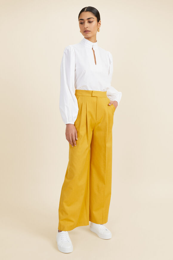 Twill Wide Leg Pant  Turmeric  hi-res