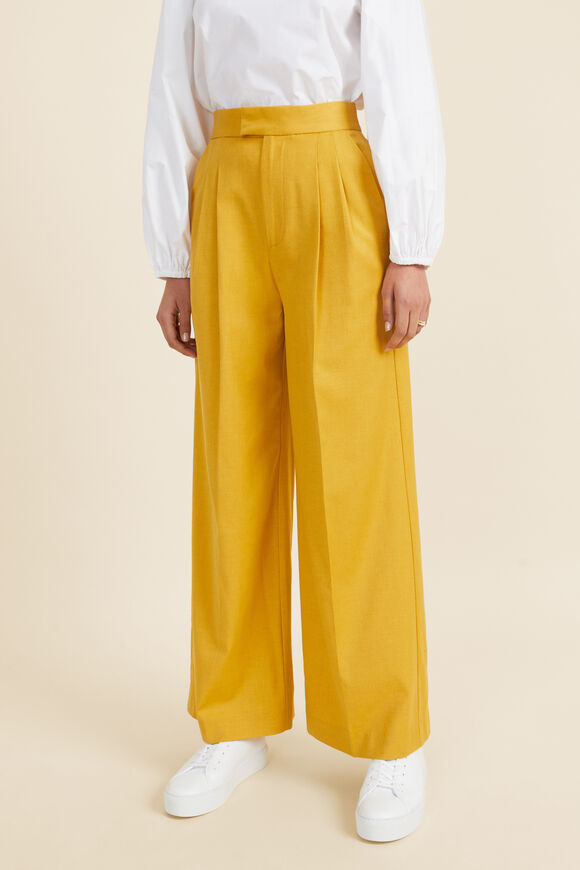 Twill Wide Leg Pant  Turmeric  hi-res