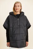 Quilted Leisure Poncho  Black  hi-res