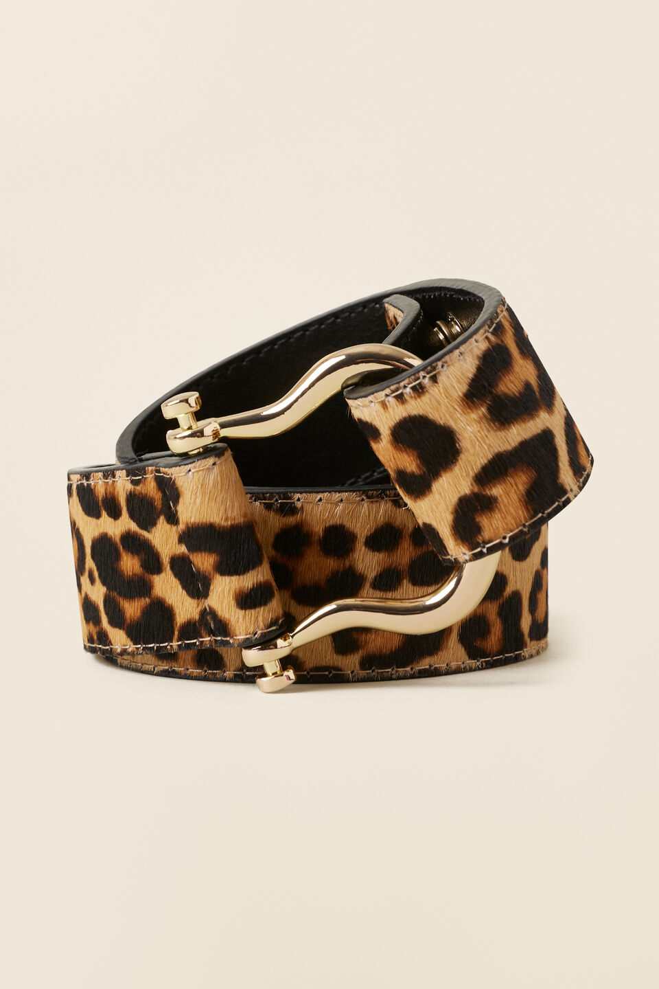 Amelia Leather Waist Belt  Ocelot