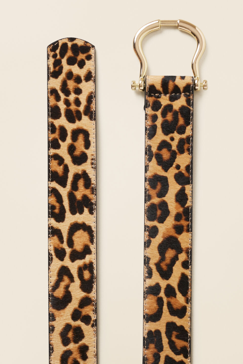 Amelia Leather Waist Belt  Ocelot