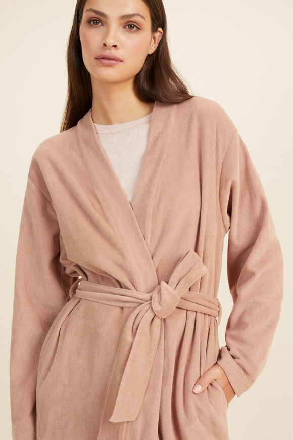 Cotton Terry Robe  Chalk Pink  hi-res