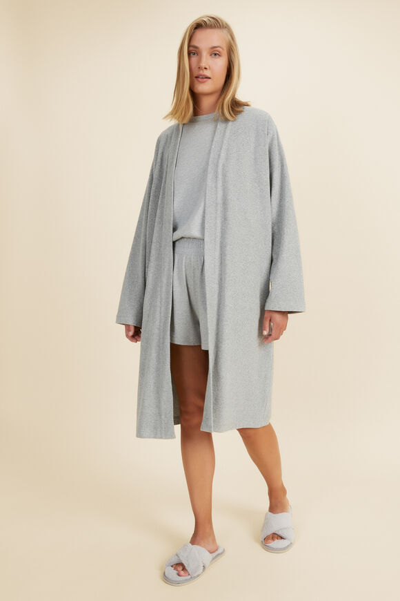 Cotton Terry Robe  Grey Marle  hi-res