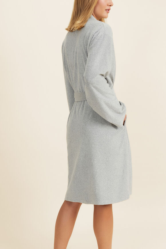 Cotton Terry Robe  Grey Marle  hi-res