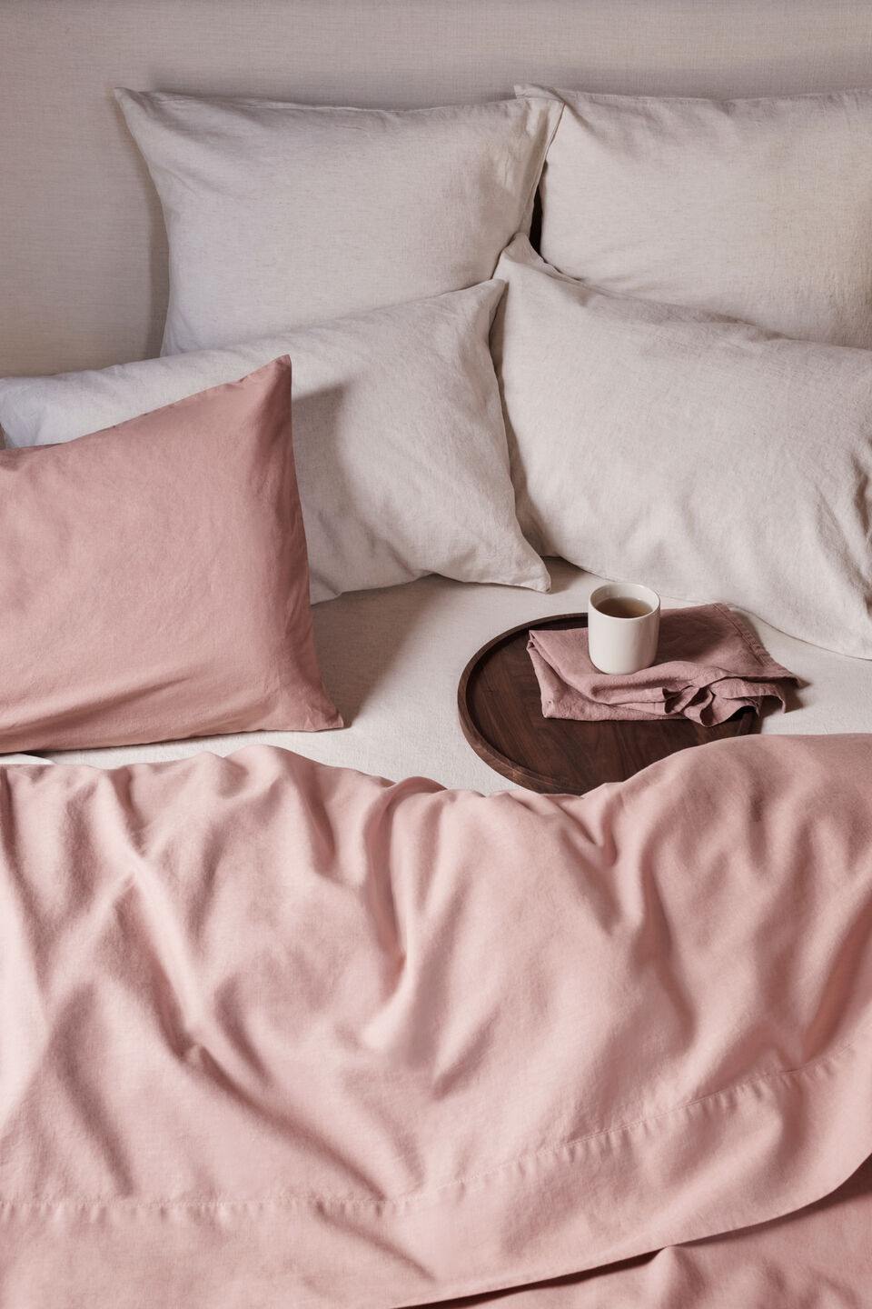 Alba Queen Flat Sheet  Chalk Pink