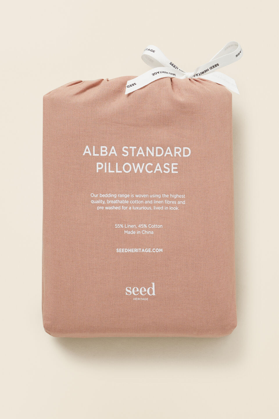 Alba Standard Pillowcase  Chalk Pink