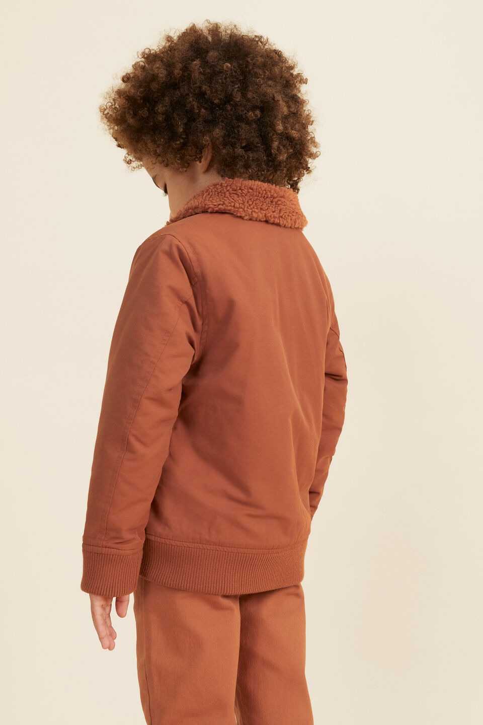Patched Bomber Jacket  Rust Brown