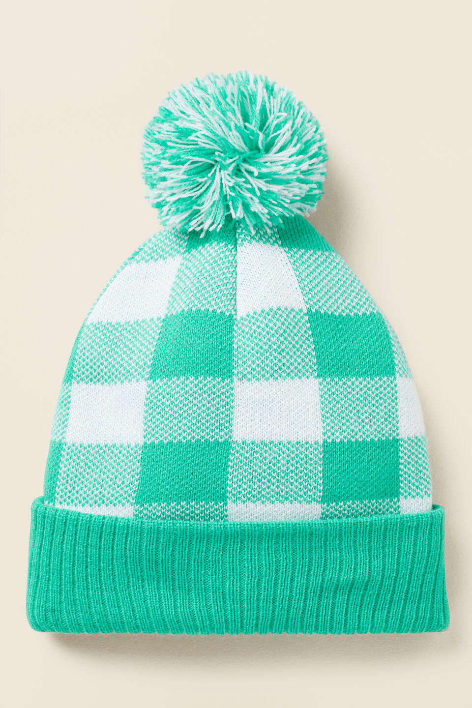 Check Beanie  Basil