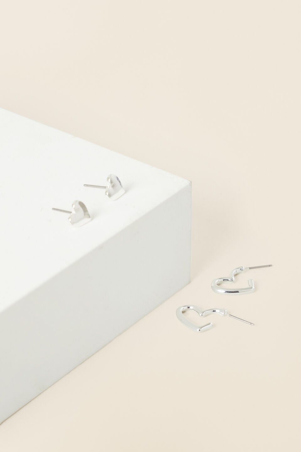 Heart Earring Pack  Silver