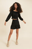 Linen Frill Top  Black  hi-res