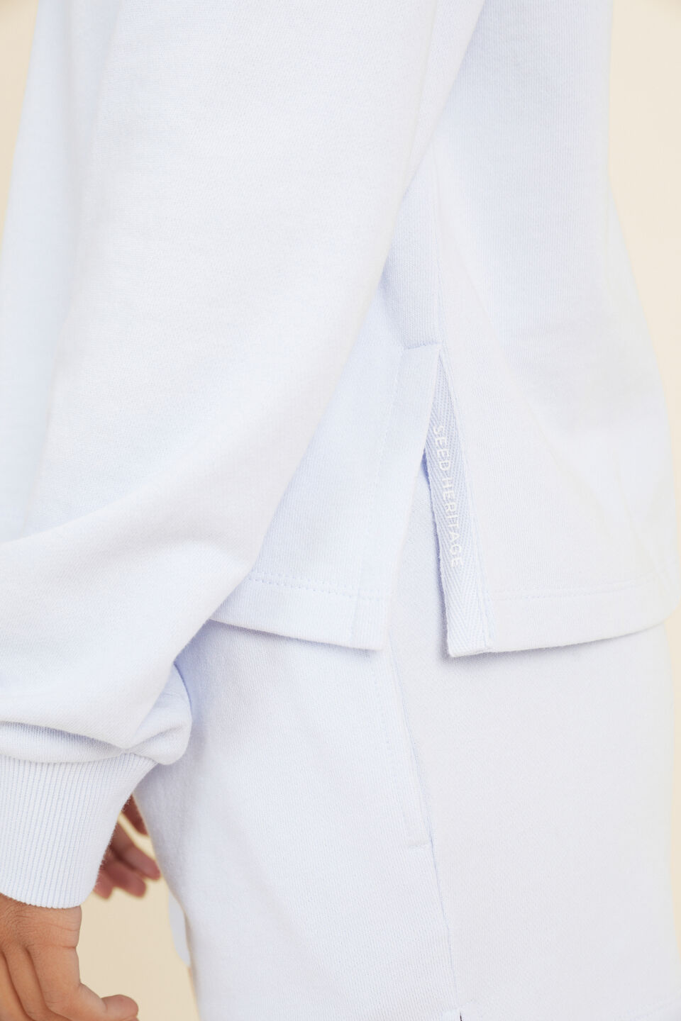 Split Hem Sweat  Baby Blue