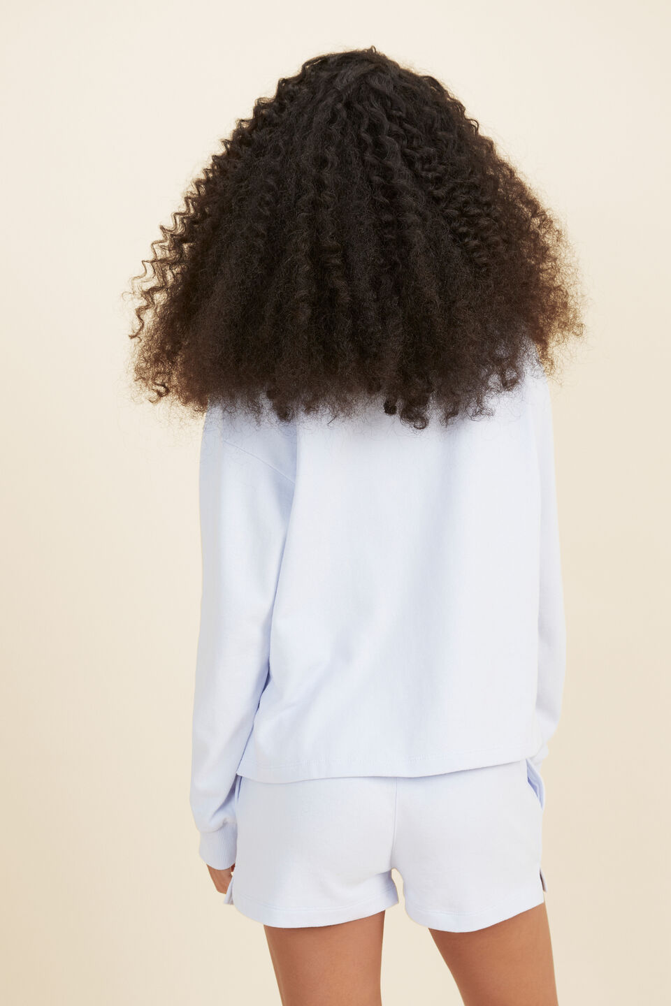 Split Hem Sweat  Baby Blue
