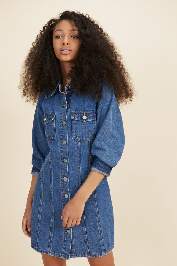 Denim Shirt Dress  Blue Indigo  hi-res