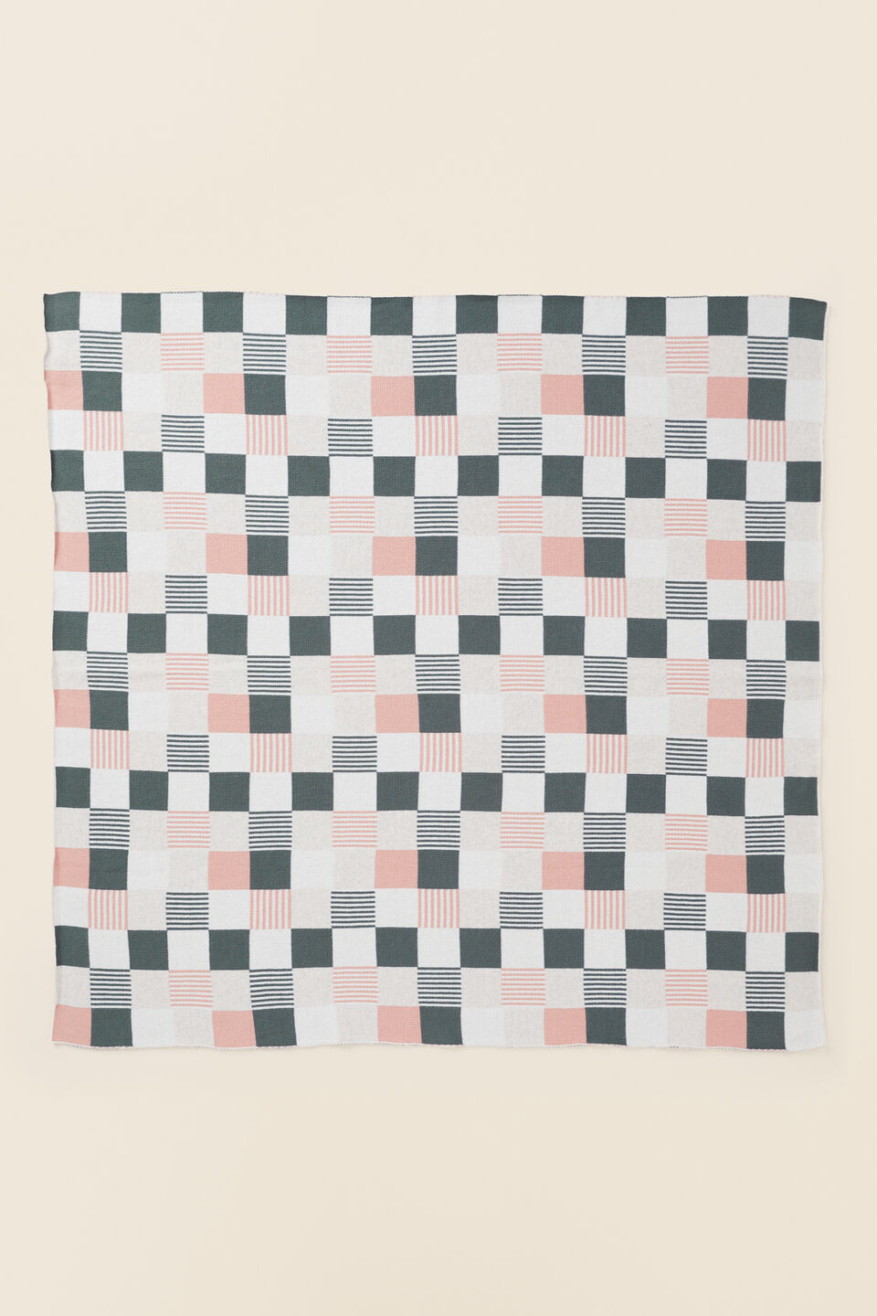 Knit Patchwork Blanket  Multi