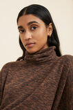 Supersoft Cowl Neck Top  Coconut Brown Twist  hi-res