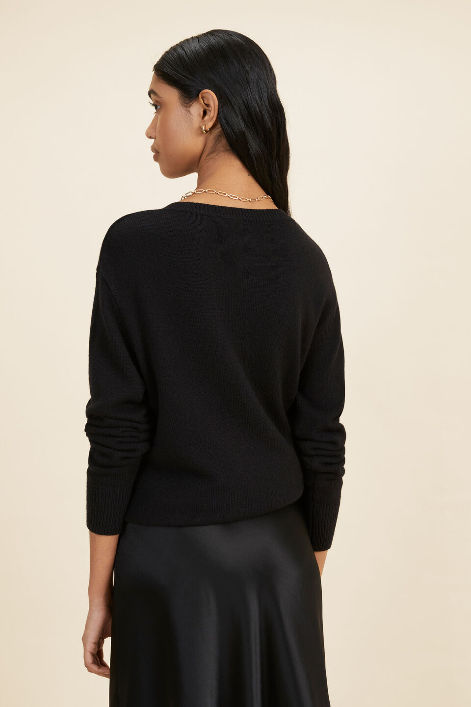 V Neck Sweater  Black