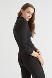 Textured Long Sleeve Top  Black  hi-res