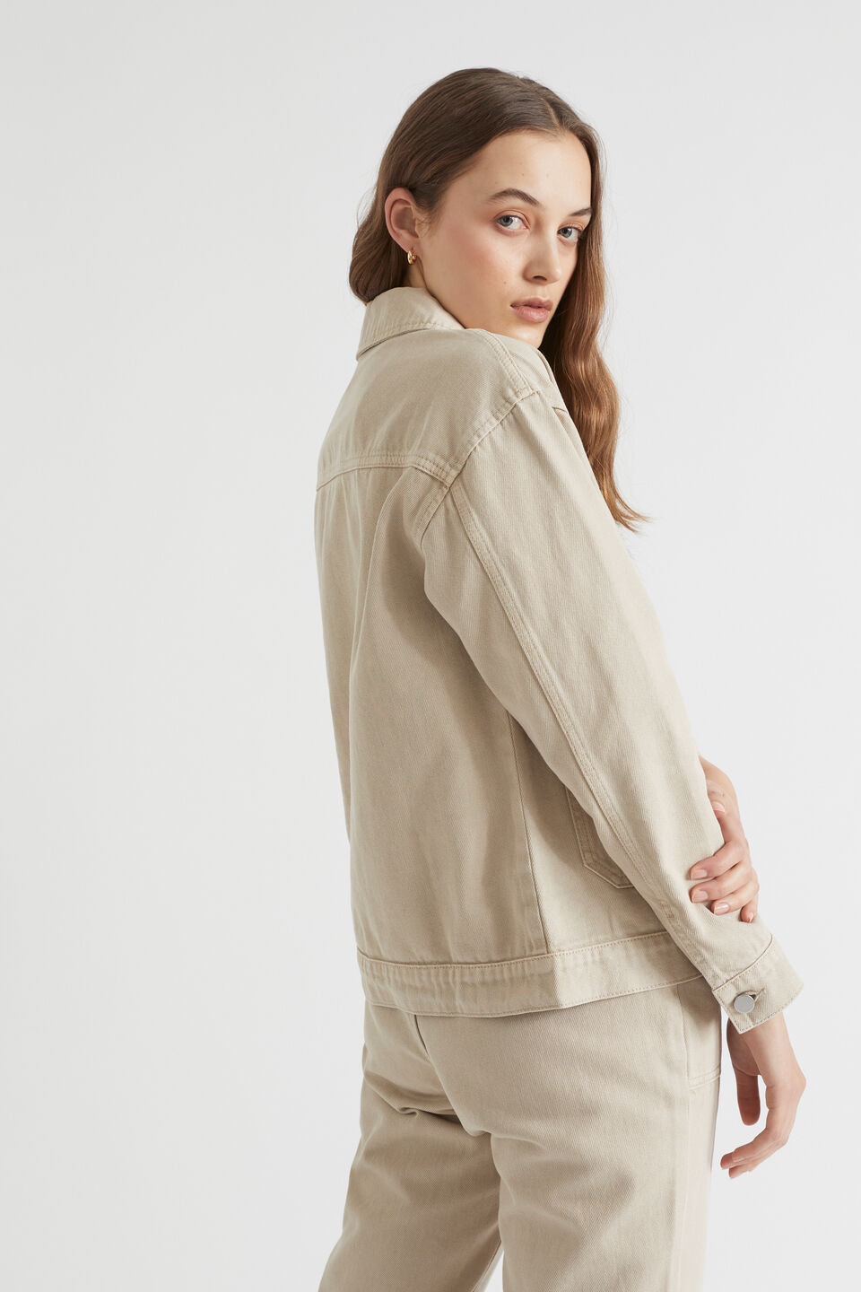 Denim Shacket  Soft Mink