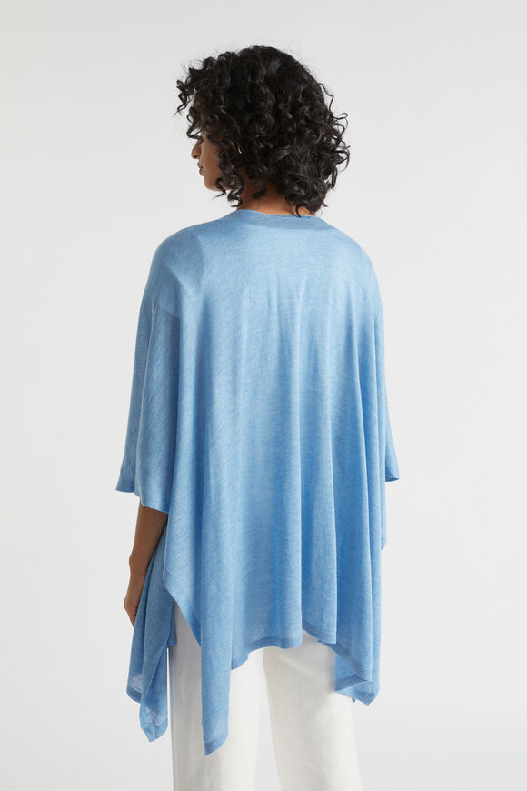 Fine Knit Poncho  Soft Cobalt  hi-res