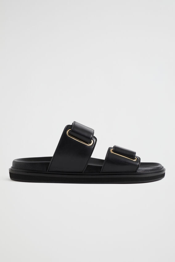 Phoebe Leather Footbed Slide  Black  hi-res