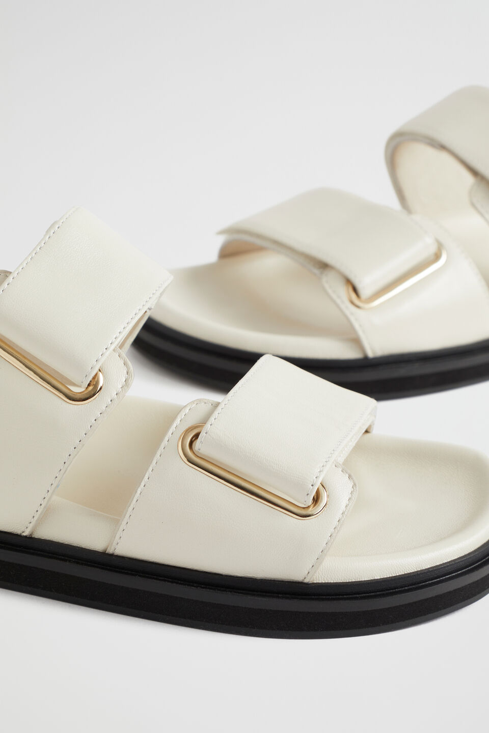 Phoebe Leather Footbed Slide  French Vanilla